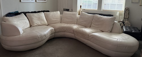 White leather corner - white, sofa