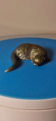 Metal otter miniature - otter, ornament