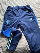 Adidas Leeds United Navy Joggers Tracksuit Bottoms Men's Size Medium