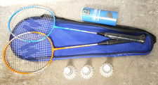 Quest Sports x2 Badminton Rackets +3 Shuttles +Case