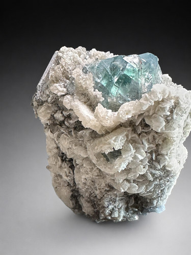 Blue fluorite smoky quartz - blue,