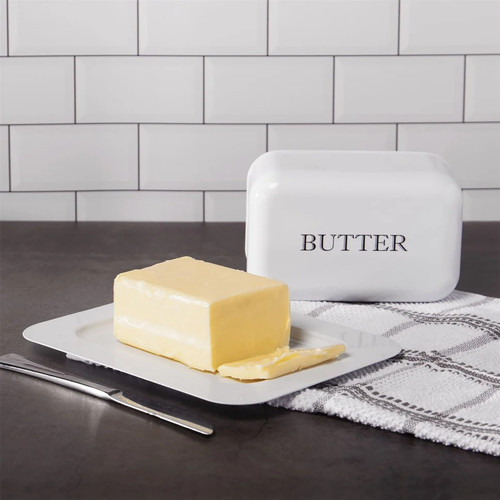 White butter dish - butter,
