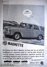 Original 1963 Motor Car Print AD #7 - Vintage MG 'MAGNETTE' Saloon Auto Ad