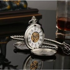 Silver Mechanical Pocket Watch
