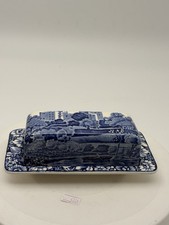 Vintage Blue And White Butter