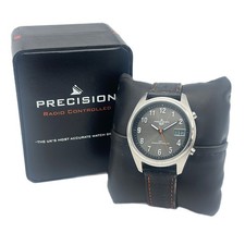 Precision PREW0033 Solar Radio Controlled Gents Watch 50M Leather Strap Boxed UK