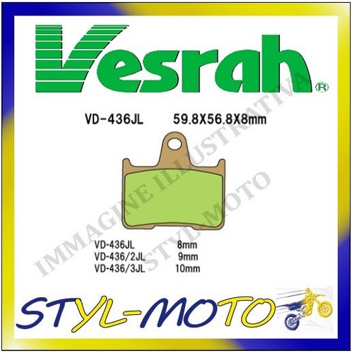 436 2jl sintered rear brake - vd-436/2jl,