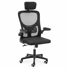 Ergonomic Office Chair Lumbar Support Adjustable Headrest High Back Black UK