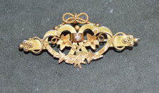 Chester hallmark 9ct gold heart lovers' knot sweetheart brooch Hollis & Newman