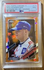 2021 Topps Chrome Formula 1 F1 MICK SCHUMACHER SP Orange Sapphire /25 PSA9 IV RC