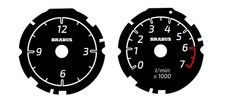 Dials, speedometer and clock