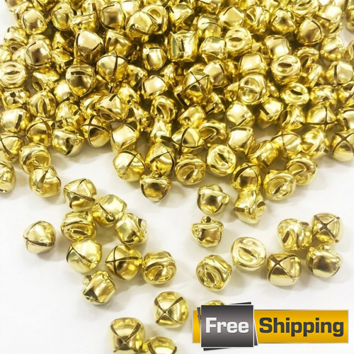 100pcs gold jingle bells - gold,