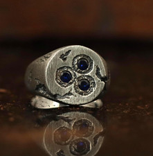 Blue Sapphire Mens Signet