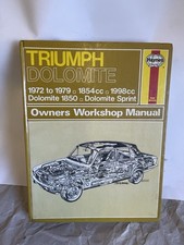 Triumph Dolomite 1850 & Dolomite Sprint (1972-1979) Haynes Workshop Manual