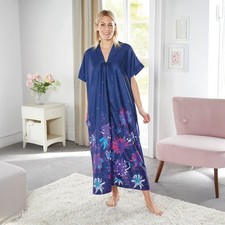 Navy Zip Front Kaftan –