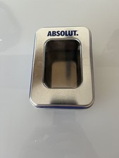 Small Absolute. Metal Storage Tin Rectangle Hinged Craft Stash Tobacco Jewellery