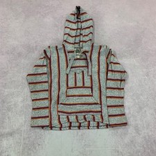 Vintage Baja Hoodie funky abstract patterned thick knitted jacket Men's S