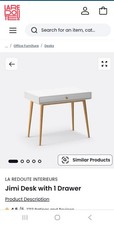 LA REDOUTE INTERIEURSJimi Desk with 1 Drawer, 90 cm, White