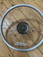 Ridgeback Nutted Silver 20 X 1.75 Rear Wheel and Shimano 14-28 7 Speed Freewheel