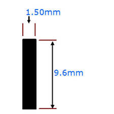 Plastic Guitar Binding - 1.5mm x 9.6mm x 1650mm