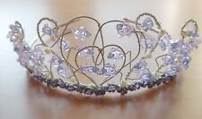 Swarovski Bridal Tiara. Handmade. Lilac & Tanzanite Crystals New. Ex display. 