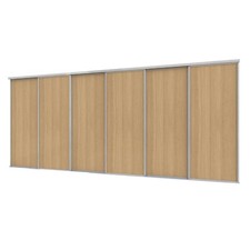 6 Oak Sliding Wardrobe Doors