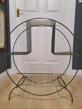 Vintage 50's Mid Century Modern Deco Circular Metal Plant Display Stand Retro