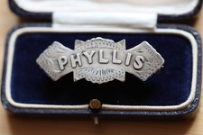 Antique 1923 Silver UK hallmarked Phyllis Name Brooch