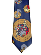 Bugs Bunny silk tie cartoon characters Blue novelty tie g