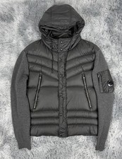 Genuine Cp Company Down Hoody Knit Cardigan Jacket 58 Xxxl Xxl 56 25”ptp Goggle 