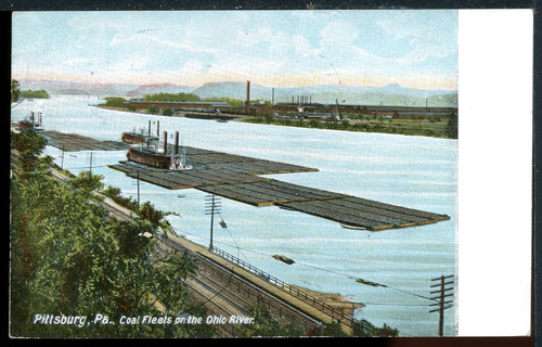 1906 udb coal barges ohio - barges,
