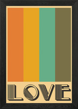 Love Vintage 70s retro Framed
