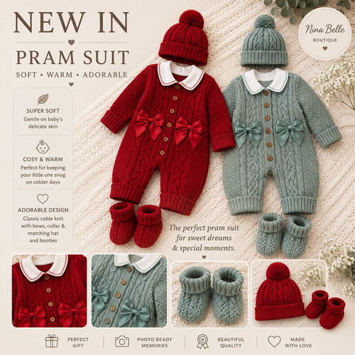 Baby cable knit pram - , suit