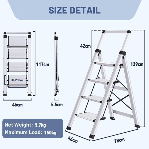 Aluminium folding step - step, ladder
