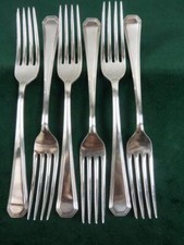 6 Vintage Mappin Webb Dessert Side Forks silver plated Athenian pattern
