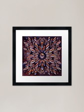 Copper Flower Mandala Framed