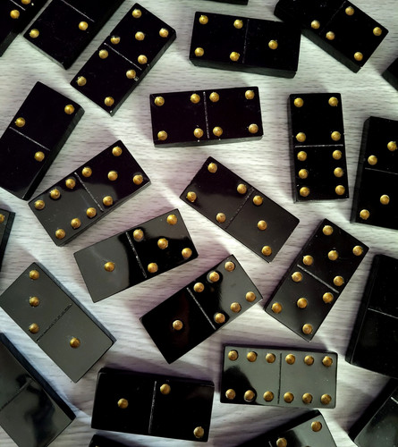 Handmade black and gold resin