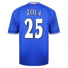 Chelsea 2000 Zola No 25 Retro Football Shirt 100% POLYESTER Men's