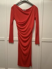 LK BENNETT DRESS ARIELLA Red Wear Two Ways Womens Drape £175 size UK 06 Poppy