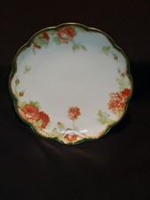 Vtg/Antique Haviland France Haviland &Co Limoges  Rose Salad Plate Gold Green
