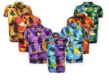 Mens hawaiian shirt stag beach - shirt,