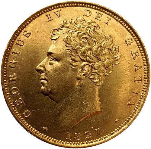 1827 george iiii bare head - george,