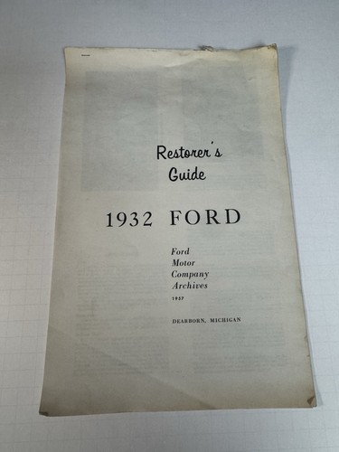 1957 restorer guide - guide, 1932