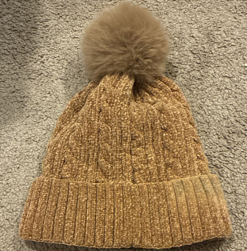 Brown solid knit beanie - brown, hat