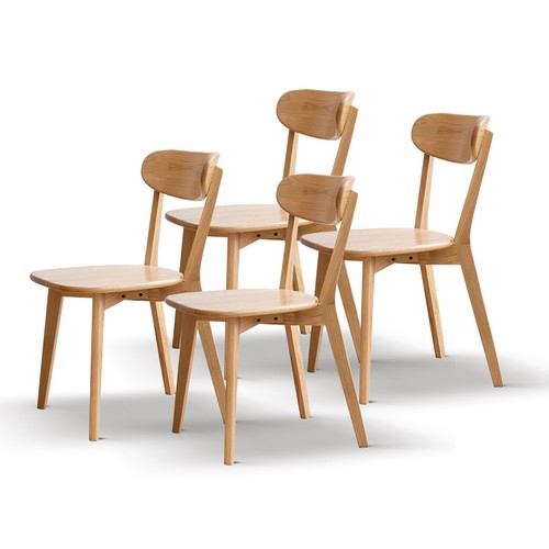 Solid oak wood dining chairs - oak,