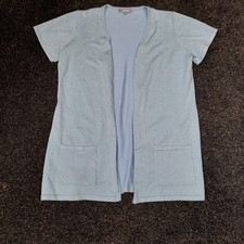 Michele Hope Cardigan Women's Size 10/12 Blue Glitter Open Front Occasionwear