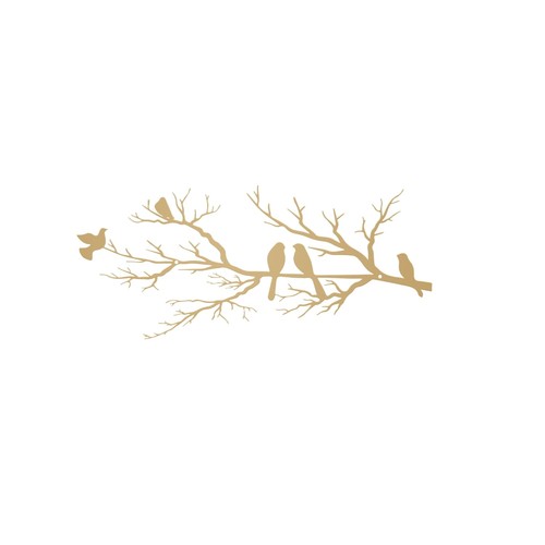 Modern gold metal bird - metal,
