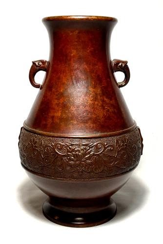 Old asian bronze vase - old,