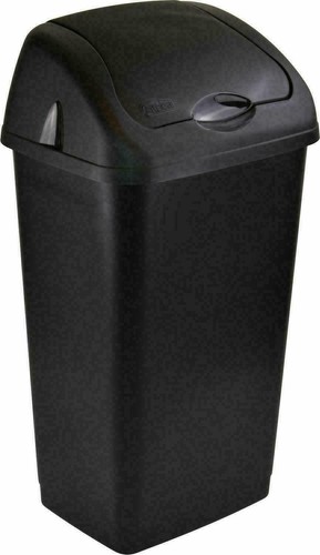 Plastic swing bin black 60l - bin,