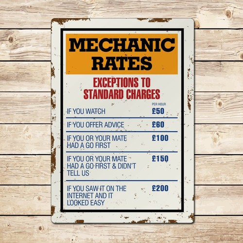 Mechanic rates funny garage - rates,